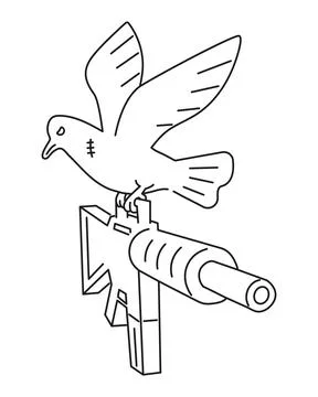 An armed dove in flight. Stock Illustration