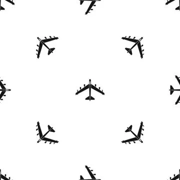 Armed fighter jet pattern seamless black Stock Illustration