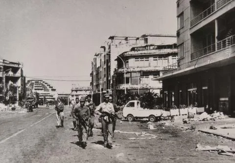 Armed forces of the Cambodian national united front entering Phnom Penh - 1979 Stock Photos