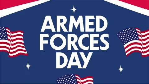 Armed forces day for all soldiers and their families Video stock 329596453