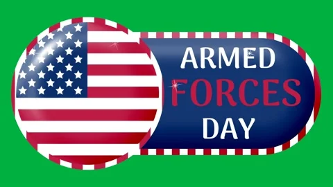 Armed forces day animated sticker on green screen Stock Footage 237745861