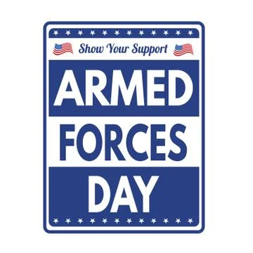 Armed Forces Day sign or stamp Stock Illustration
