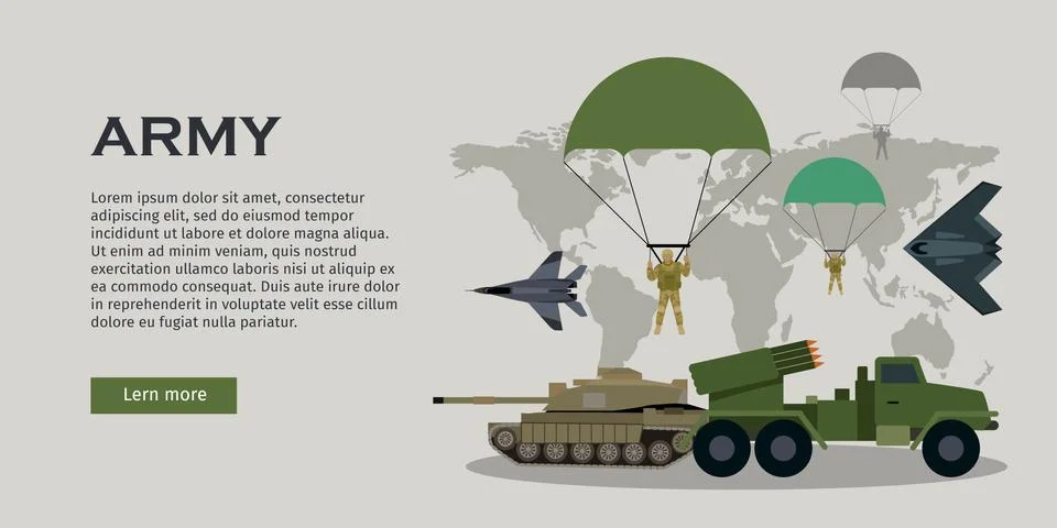 Armed Forces Vector Concept in Flat Design 스톡 일러스트