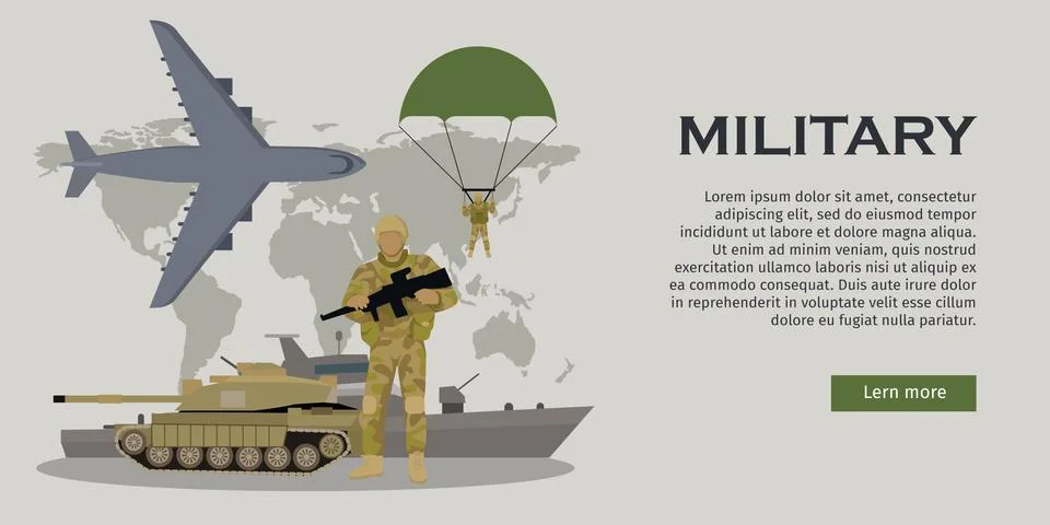 Armed Forces Vector Concept in Flat Design 스톡 일러스트