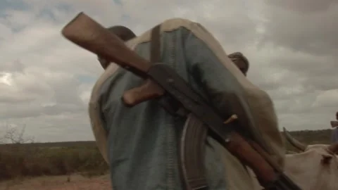 An armed herder in southern Ethiopia Video stock 321439932