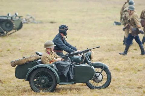 Armed motorcycle Stock Photos