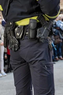 Armed policemen Stock Photos