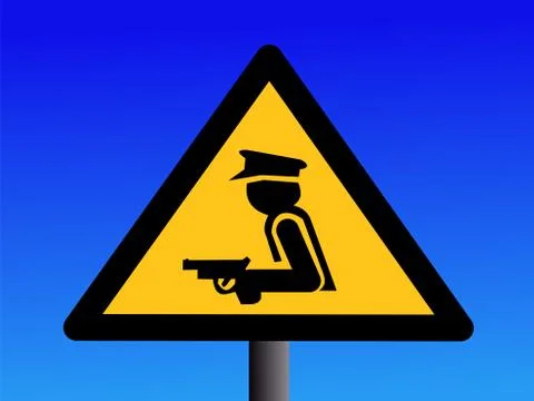 Armed security guard sign Stock Illustration