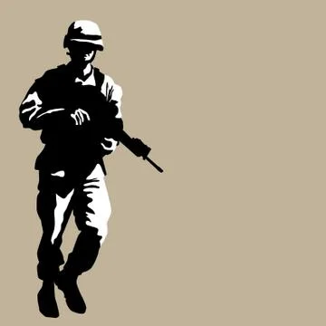 Armed soldier Stock Illustration