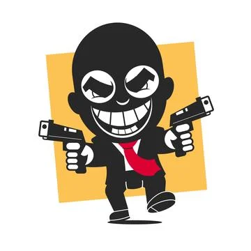 Armed Terrorist Point Gun to Hostage Kidnapping Terrorism Illustration Stock Illustration