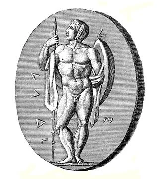 Armed warrior from Sparta Spartans in the 6th century B C Spartiates were full Stock Illustration