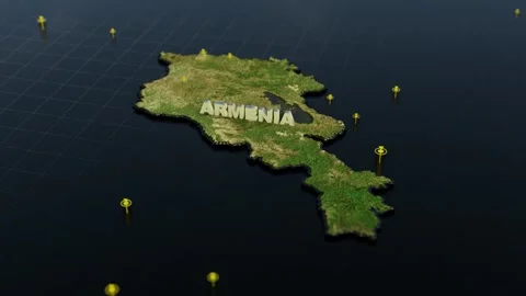 Armenia 3D Map With Animation Stock Footage 301940493