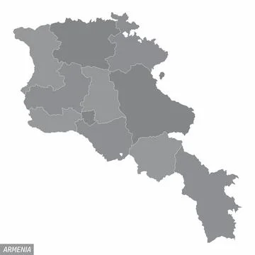 Armenia administrative map Stock Illustration