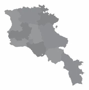 Armenia administrative map Stock Illustration