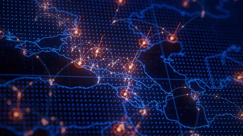 Armenia and Georgia map big data visualization. Futuristic digital map Stock Footage 338065846