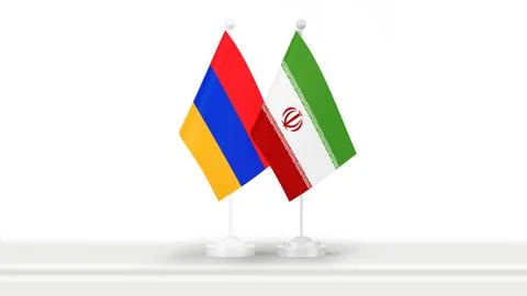 Armenia and Iran flags Illustrazione stock