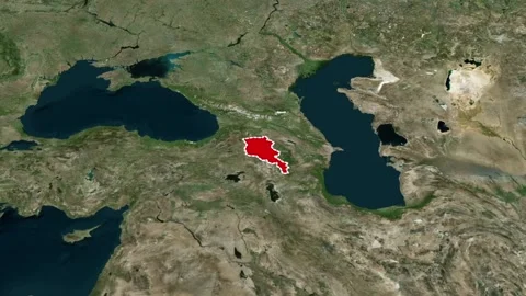 Armenia Border Highlighted Zoom Map Animation 4K 库存影片 330383353