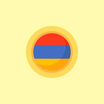 Armenia - Circular Flag Stock Illustration
