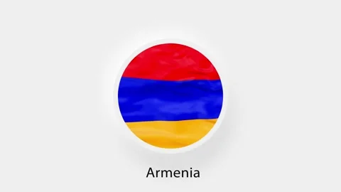 Armenia Circular Flag Loop. Animated national flag of Armenia. Realistic Armenia Stock Footage 164267741