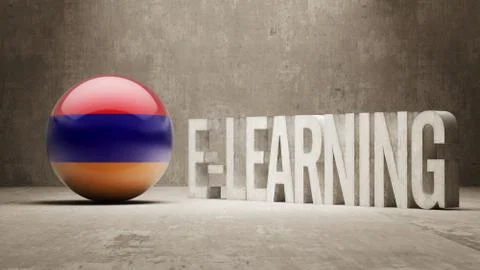 Armenia. E-Learning  Concept Stock Illustration
