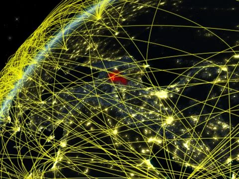 Armenia on Earth with network Stock Illustration