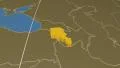 Armenia extruded. Solids. Graticule. 4k or 4k+ Resolution
