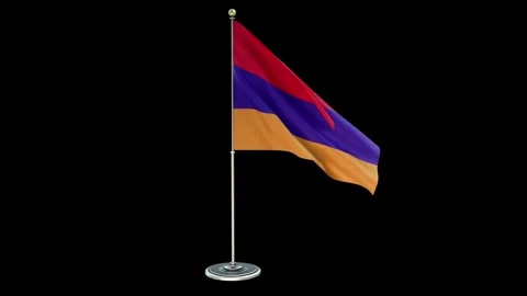 Armenia flag on black Stock Footage 314908300