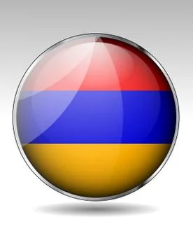 Armenia flag button Stock Illustration
