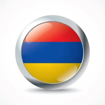 Armenia flag button Stock Illustration