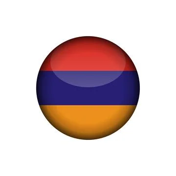 Armenia Flag Circle Button Vector Template Illustrazione stock