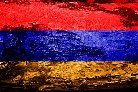 Armenia flag with grunge texture Stock Illustration