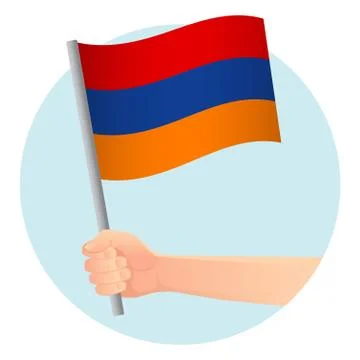 Armenia flag in hand Stock Illustration