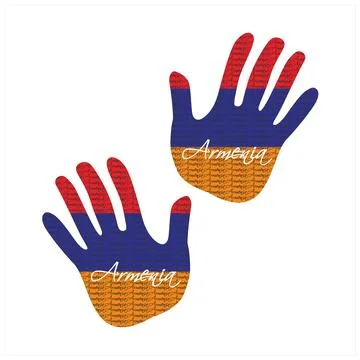 Armenia flag hand vector Stock Illustration