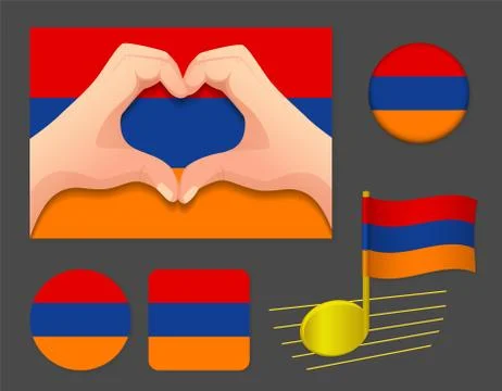 Armenia flag icon Stock Illustration