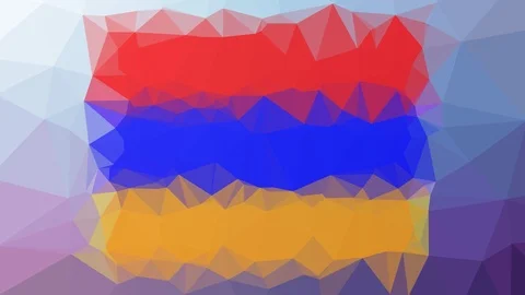 Armenia Flag ISO:AM appearing techno tessellating looping pulsing triangles Stock Footage 109214060