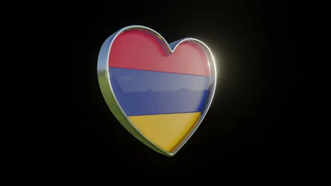 Armenia Flag in the Shape of 3D Heart. Video stock 133252704