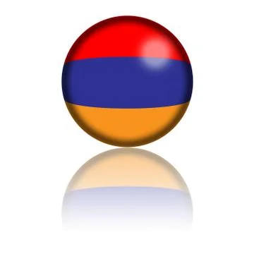 Armenia Flag Sphere 3D Rendering Stock Illustration