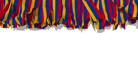 Armenia Flag Strip Waving in The Wind, 3D Rendering Stock Footage 232500341