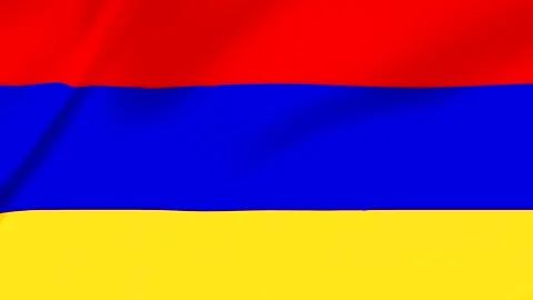 Armenia flag waving with three horizontal stripes of red blue and yellow co.. Stock Footage 343670560