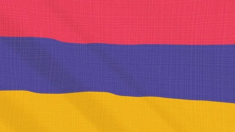Armenia flag waving in the wind. Background with rough textile texture Stock Footage 83837397