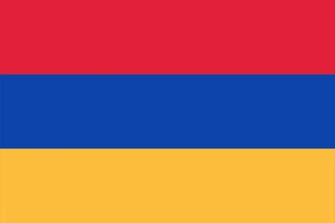 Armenia flat vector national flag with tricolor horizontal stripes Illustrazione stock