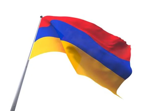 Armenia flying flag isolate on white background. Stock Illustration