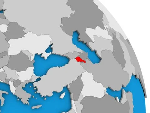 Armenia on globe Stock Illustration