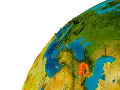 Armenia on globe Stock Illustration