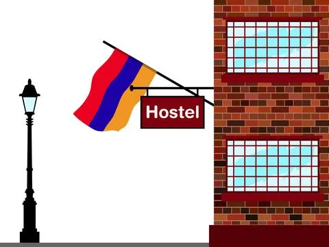 Armenia Hostels Vector Illustration Stock Illustration