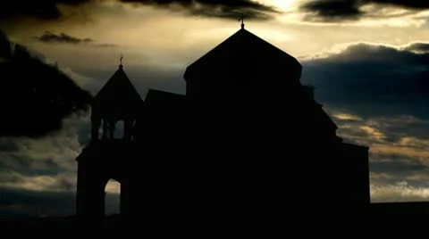 Armenia Hripsime clouds Stock Footage 10592235