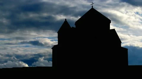 Armenia Hripsime storm clouds Stock Footage 10592299