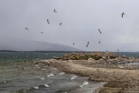 Armenia, lake Sevan, view from the mountain Foto stock