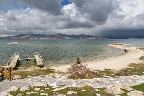 Armenia, lake Sevan, view from the mountain Stock Photos