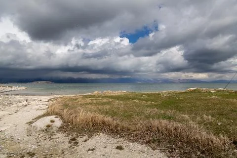 Armenia, lake Sevan, view from the mountain Stock Photos